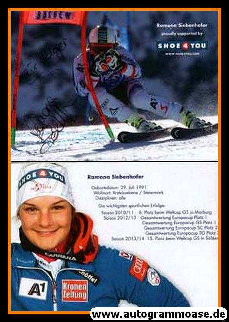 Autogramm Ski Alpin | Ramona SIEBENHOFER | 2013 (Shoe4You)