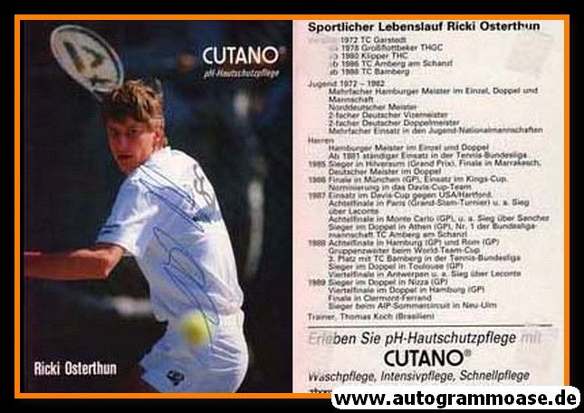 Autogramm Tennis | Ricki OSTERTHUN | 1989 (Cutano)