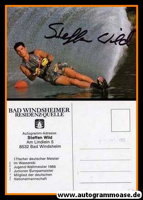 Autogramm Wasserski | Steffen WILD | 1980er (Bad Windsheimer)