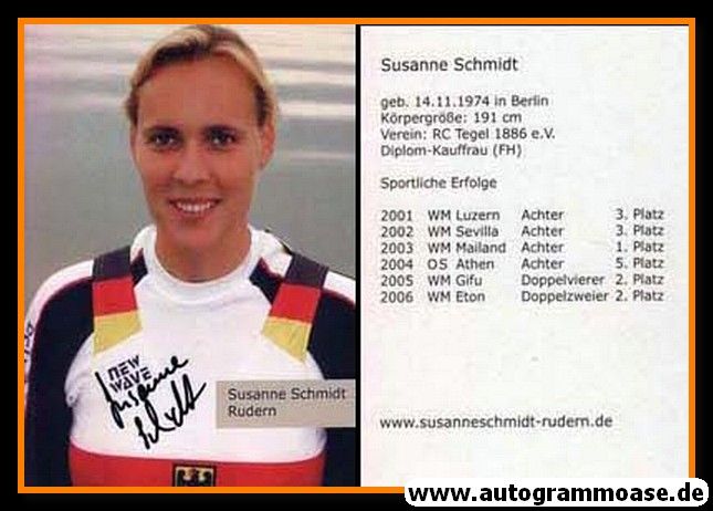 Autogramm Rudern | Susanne SCHMIDT | 2006 (Portrait Color)