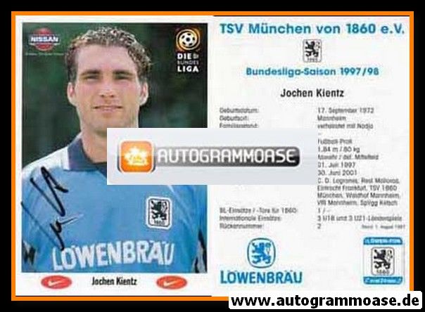 Autogramm Fussball | TSV 1860 München | 1997 | Jochen KIENTZ