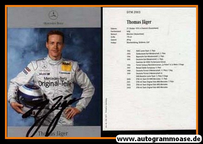 Autogramm Tourenwagen | Thomas JÄGER | 2003 (Mercedes)