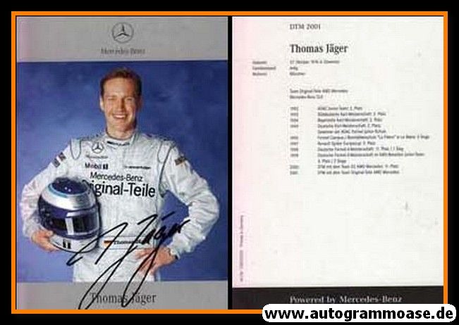Autogramm Tourenwagen | Thomas JÄGER | 2001 (Portrait Color Mercedes)