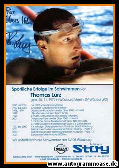 Autogramm Schwimmen | Thomas LURZ | 2001 (Nissan)