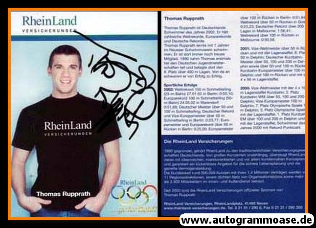 Autogramm Schwimmen | Thomas RUPPRATH | 2002 (RheinLand)
