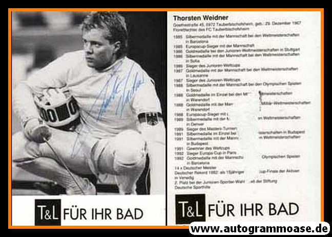 Autogramm Fechten | Thorsten WEIDNER | 1992 (T&L Royal)