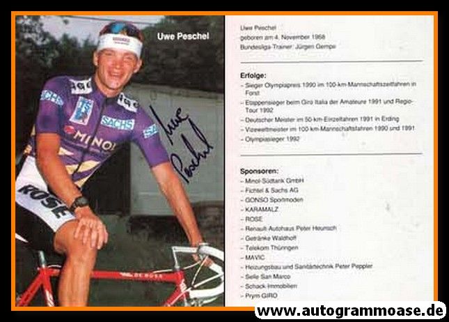 Autogramm Radsport | Uwe PESCHEL | 1990er (Portrait Color)