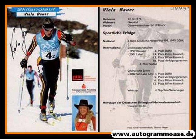 Autogramm Langlauf | Viola BAUER | 2002 (Lubl)