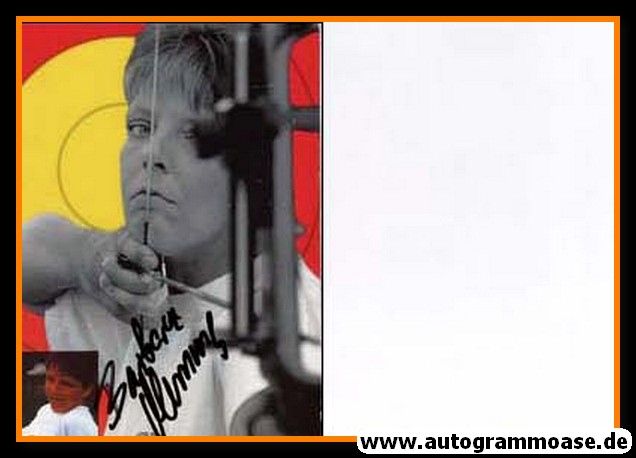 Autogramm Bogenschiessen | Barbara MENSING | 1990er (Collage)