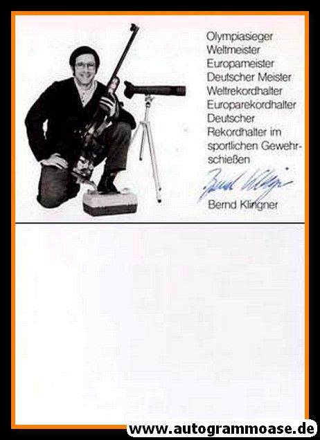 Autogramm Schiessen | Bernd KLINGNER | 1980er (Portrait SW)