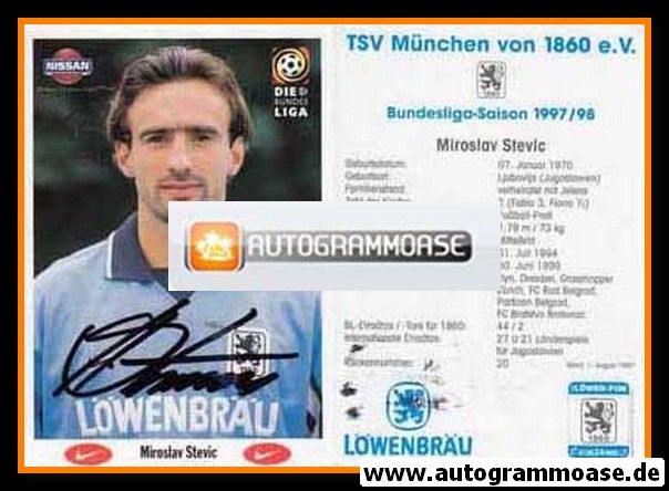 Autogramm Fussball | TSV 1860 München | 1997 | Miroslav STEVIC
