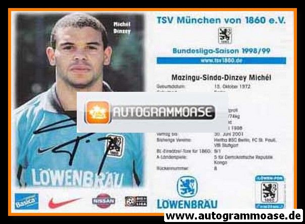 Autogramm Fussball | TSV 1860 München | 1998 | Michel DINZEY
