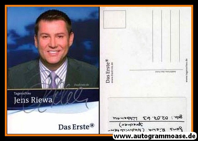 Autogramm TV | ARD | Jens RIEWA | 2010er "Tagesschau"