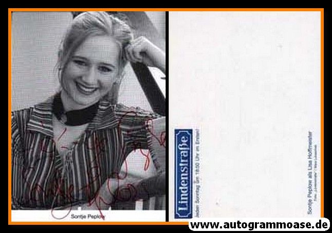 Autogramm TV | ARD | Sontje PEPLOW | 1990er "Lindenstrasse" (Portrait SW) Lukaschek