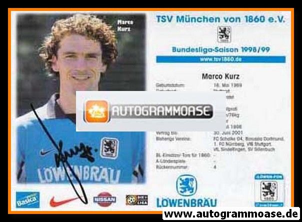 Autogramm Fussball | TSV 1860 München | 1998 | Marco KURZ