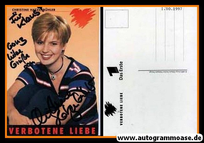 Autogramm TV | ARD | Christine HATZENBÜHLER | 1990er "Verbotene Liebe"