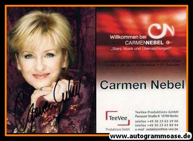 Autogramm TV / Volksmusik | ZDF | Carmen NEBEL | 2006 "Willkommen"
