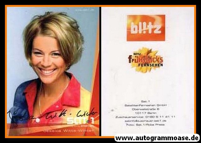 Autogramm TV | SAT1 | Jessica WITTE-WINTER | 2000er "Frühstücksfernsehen / Blitz" (Roba)