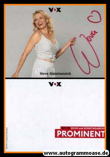 Autogramm TV | VOX | Nova MEIERHENRICH | 2010er "Prominent" (Portrait Color) Stempell