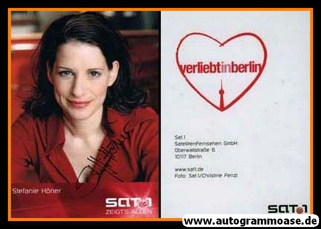 Autogramm TV | SAT1 | Stefanie HÖNER | 2000er "Verliebt In Berlin"