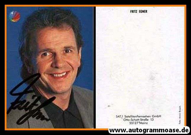 Autogramm TV | SAT1 | Fritz EGNER | 1990er (Portrait Color) Brosch