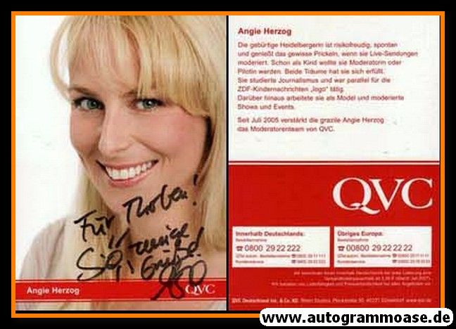 Autogramm TV | QVC | Angie HERZOG | 2007 (Portrait Color)