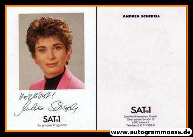 Autogramm TV | SAT1 | Andrea SCHERELL | 1990er (Portrait Color)