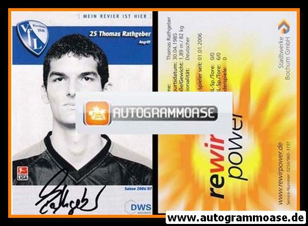 Autogramm Fussball | VfL Bochum | 2006 | Thomas RATHGEBER