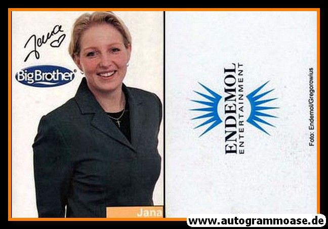Autogramm TV | RTL | JANA | 2000 "Big Brother" (Portrait Color) Gregorowius