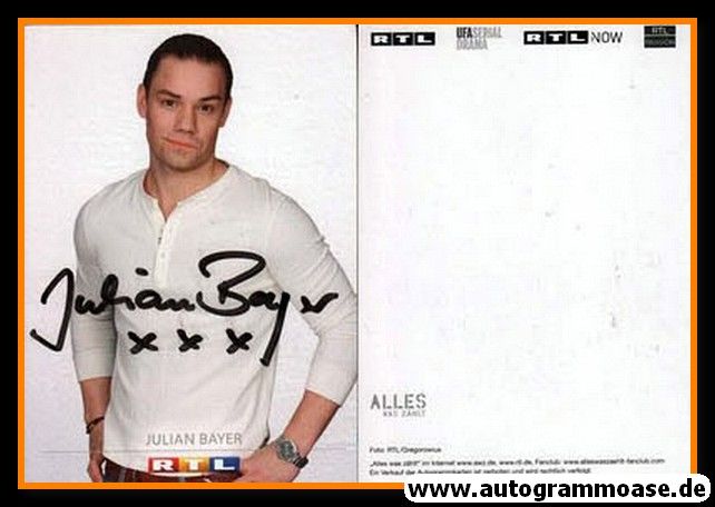 Autogramm TV | RTL | Julian BAYER | 2010er "Alles Was Zählt"