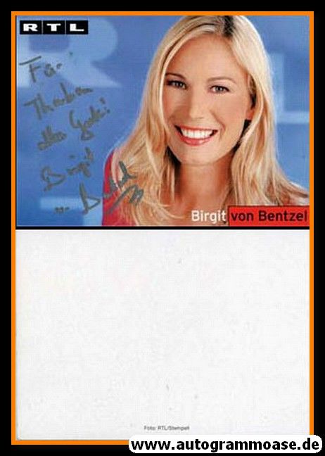 Autogramm TV | RTL | Birgit VON BENTZEL | 1990er (Portrait Color) Stempell