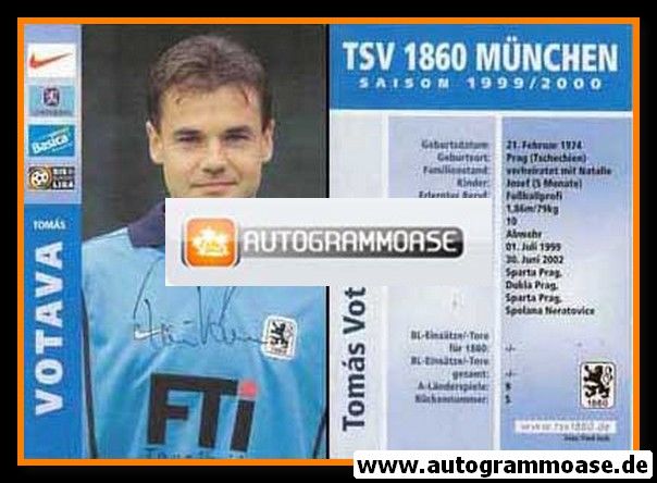 Autogramm Fussball | TSV 1860 München | 1999 | Tomas VOTAVA