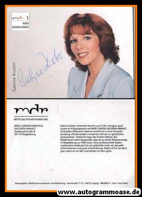 Autogramm Radio | MDR1 Sachsen-Anhalt | Sabine KÜSTER | 2000er (Portrait Color) 2