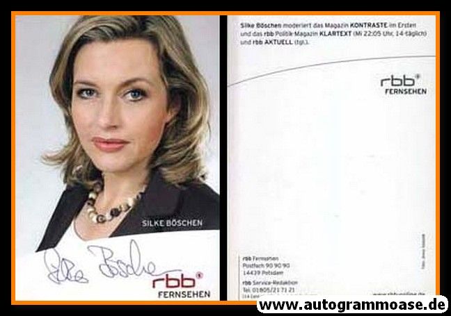Autogramm TV | RBB | Silke BÖSCHEN | 2000er (Portrait Color)