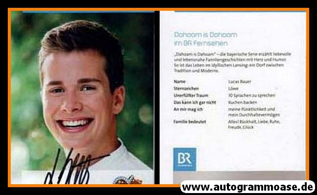 Autogramm TV | BR | Lucas BAUER | 2010er "Dahoam Is Dahoam"