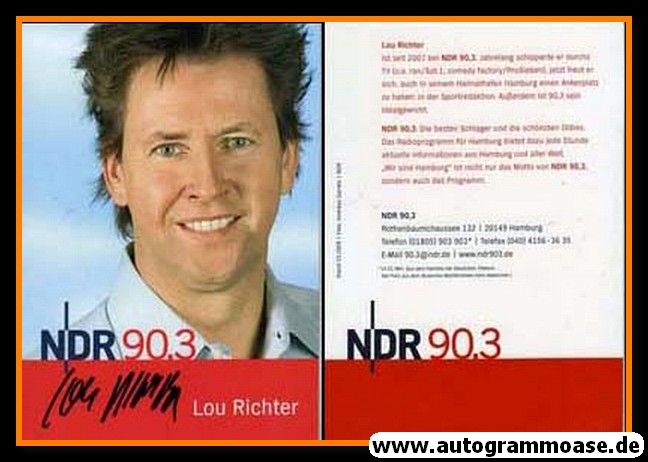 Autogramm Radio | NDR 90.3 | Lou RICHTER | 2010er (Portrait Color)