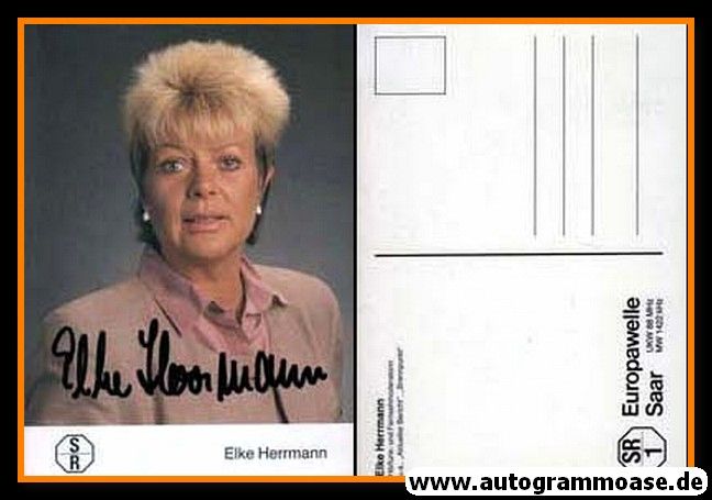 Autogramm Radio | SR1 Europawelle | Elke HERRMANN | 1980er (Portrait Color)