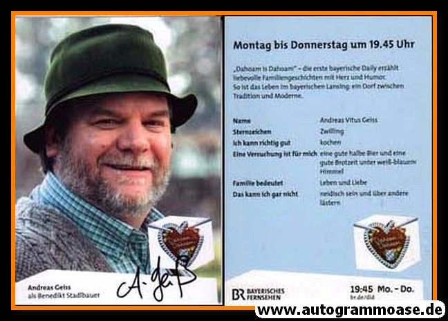 Autogramm TV | BR | Andreas Vitus GEISS | 2010er "Dahoam Is Dahoam"