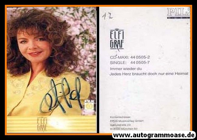 Autogramm Schlager | Elfi GRAF | 1993 "Immer Wieder Du" (Pilz)