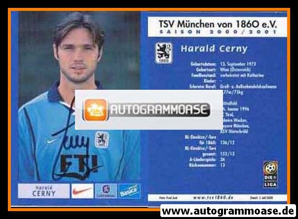 Autogramm Fussball | TSV 1860 München | 2000 | Harald CERNY