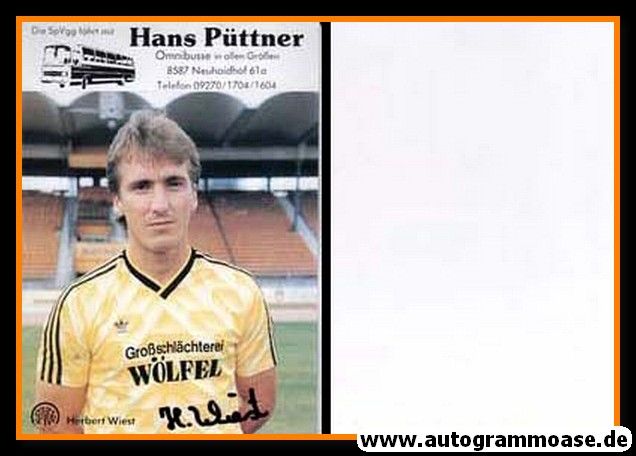 Autogramm Fussball | SpVgg Bayreuth | 1989 | Herbert WIEST