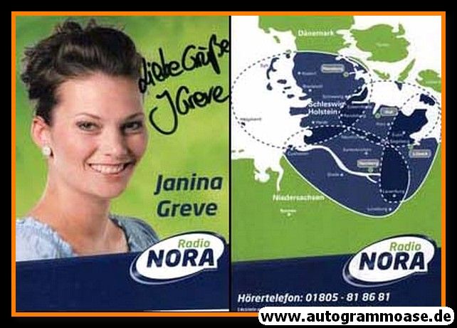 Autogramm Radio | NORA | Janina GREVE | 2010er (Portrait Color)
