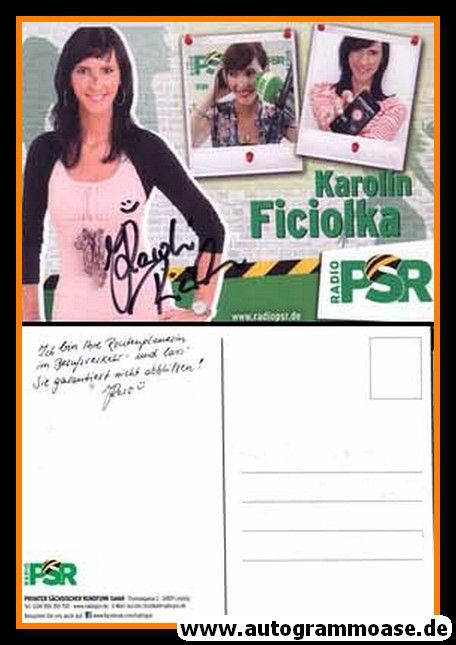 Autogramm Radio | PSR | Karolin FICIOLKA | 2010er (Portrait Color) 1