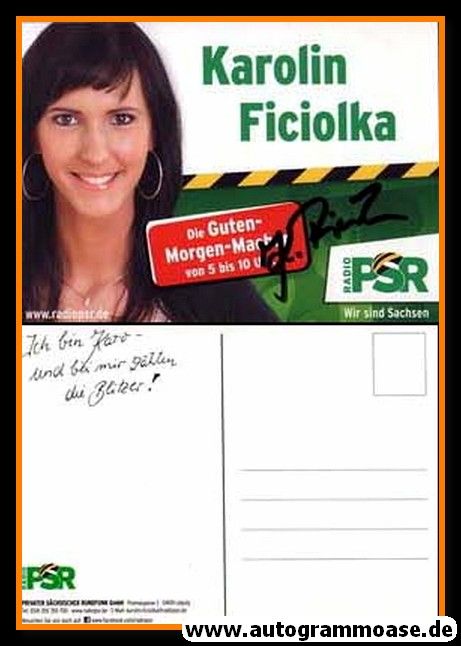 Autogramm Radio | PSR | Karolin FICIOLKA | 2010er (Portrait Color) 2
