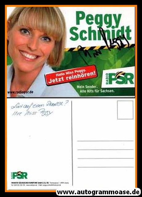 Autogramm Radio | PSR | Peggy SCHMIDT | 2010er (Portrait Color) 