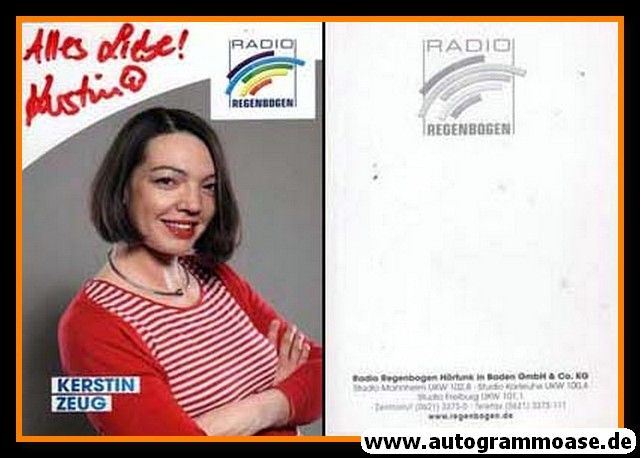 Autogramm Radio | Regenbogen | Kerstin ZEUG | 2010er (Portrait Color) hoch 2