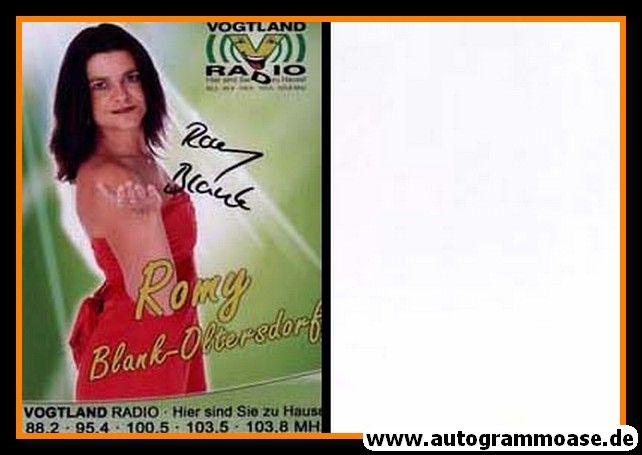 Autogramm Radio | Vogtland | Romy BLANK-OLTERSDORF | 2010er Foto (Portrait grün)