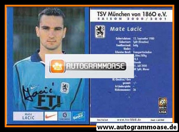 Autogramm Fussball | TSV 1860 München | 2000 | Mate LACIC