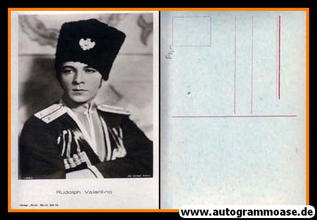 Filmpostkarte | Rudolph VALENTINO | 1920er AK (Portrait SW) Ross 1168-1