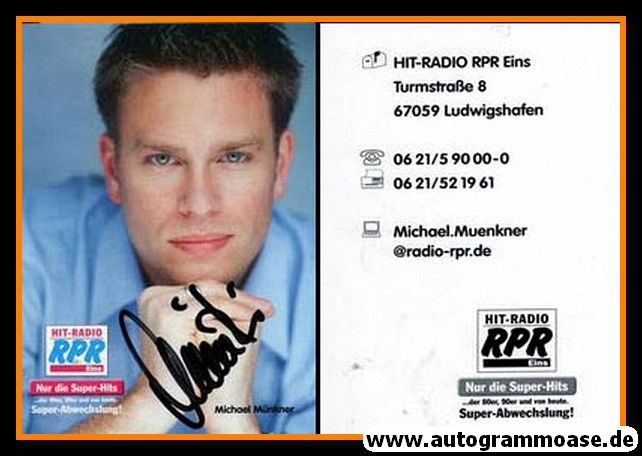 Autogramm Radio | RPR1. | Michael MÜNKNER | 2000er (Portrait blau)